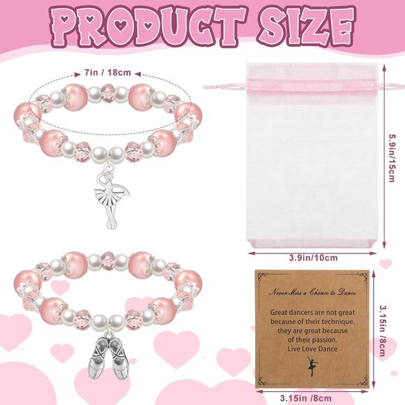 Sparkle Pink Dance Bracelets Gift Set – 16 Lovely Bracelets for Every Occasion - Picture 2 of 6